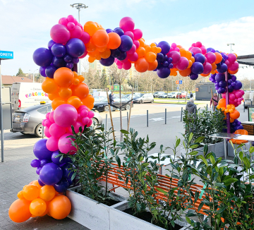 Organiczna dekoracja balonowa z okazji otwarcia restauracji koreańskiej Solleim we Wrocławiu