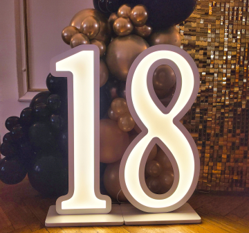 Świecące cyfry do dekoracji na imprezy urodzinowe