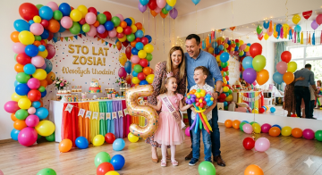 Dekoracje z balonów na dziecięce urodziny Wizualizacja dekoracji balonowej na urodziny dziecka