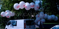Przygotowane balony helowe w oczekiwaniu na pobranie.