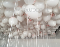 Balony z helem i nadrukiem przygotowane do rozdawania.