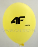 Żółty balon z czarnym nadrukiem.