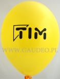 Czarne logo na żółtym balonie.
