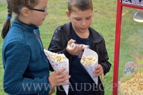 Dzieci solą popcorn.