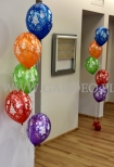 Balony z nadrukiem świątecznym i helem.
