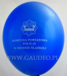 Balon z nadrukiem dla Policji w Środzie Śląskiej.