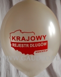 Balon z nadrukowanym logotypem.