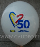 Czterokolorowy nadruk logotypu rocznicowego na balonie.
