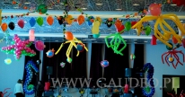 Dekoracja balonowa podwodny świat na Hawajach.