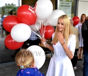 Rozdawanie balonów na patyczkach w Siemianowicach Śląskich.