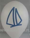 Logo wrocławskiego osiedla nadrukowane na białym balonie.