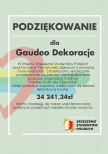 Podziękowania dla firmy Gaudeo związane z dekoracjami balonowymi w ramach Akcji Wielka Draka dla Dzieciaka.